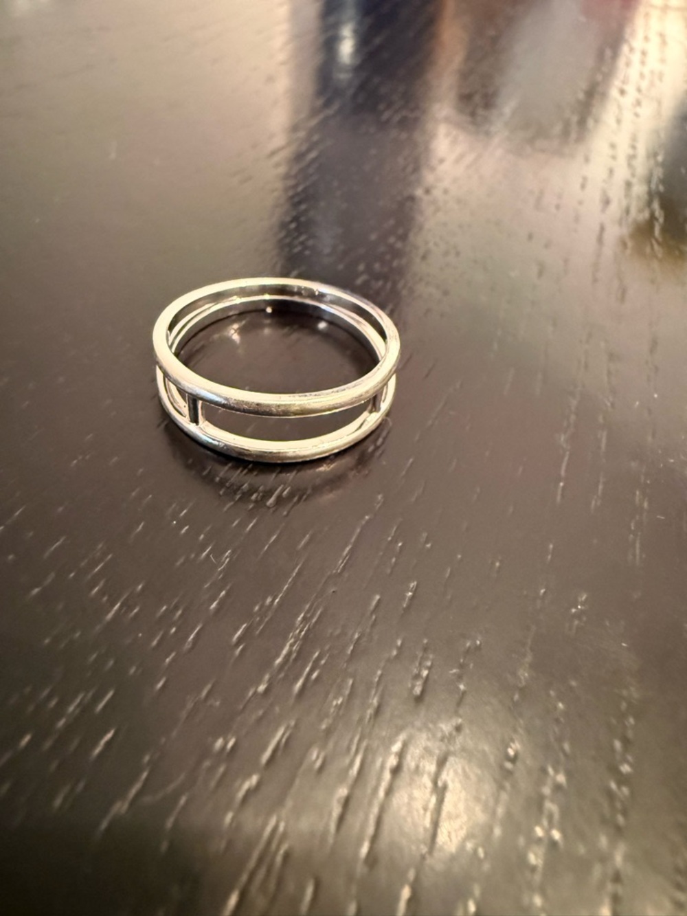 Mejuri White Gold Double Lines Ring